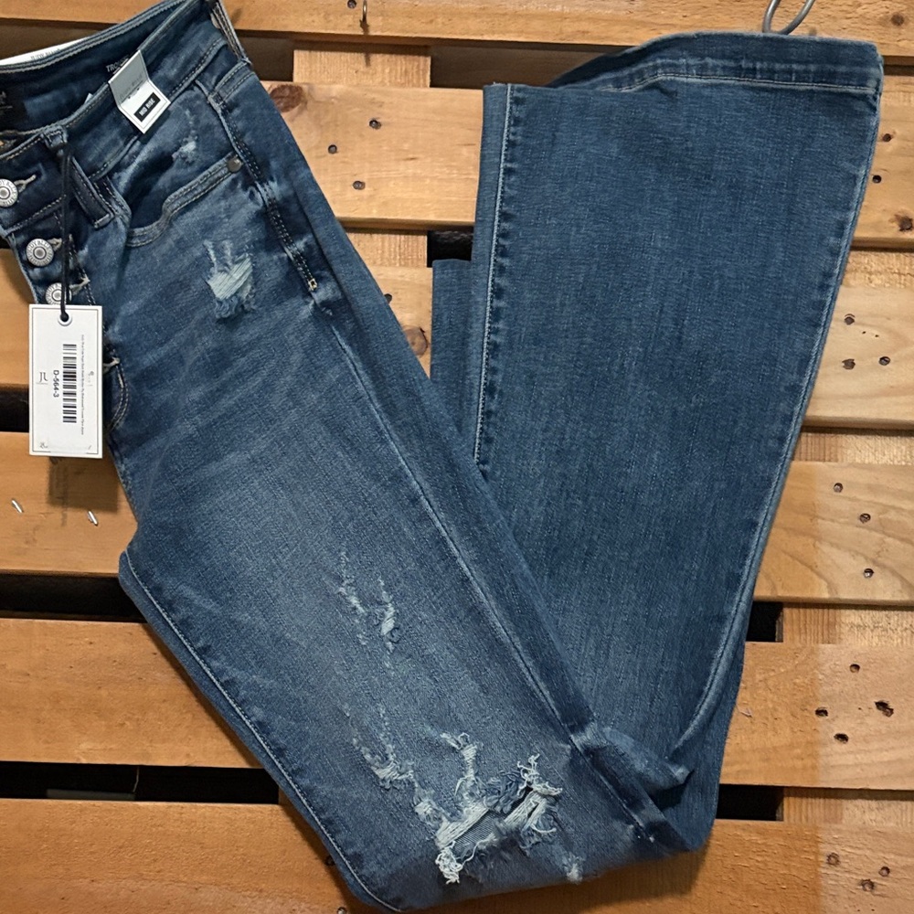 Judy Blue Women's Flare Distressed Denim Jeans
